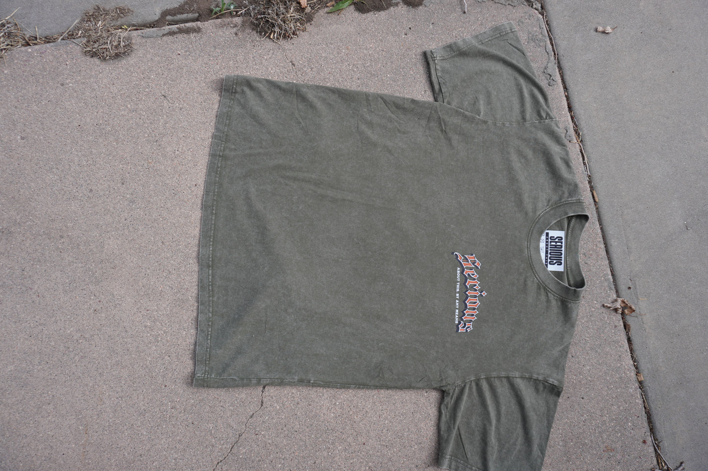 By Any Means - army green t shirt