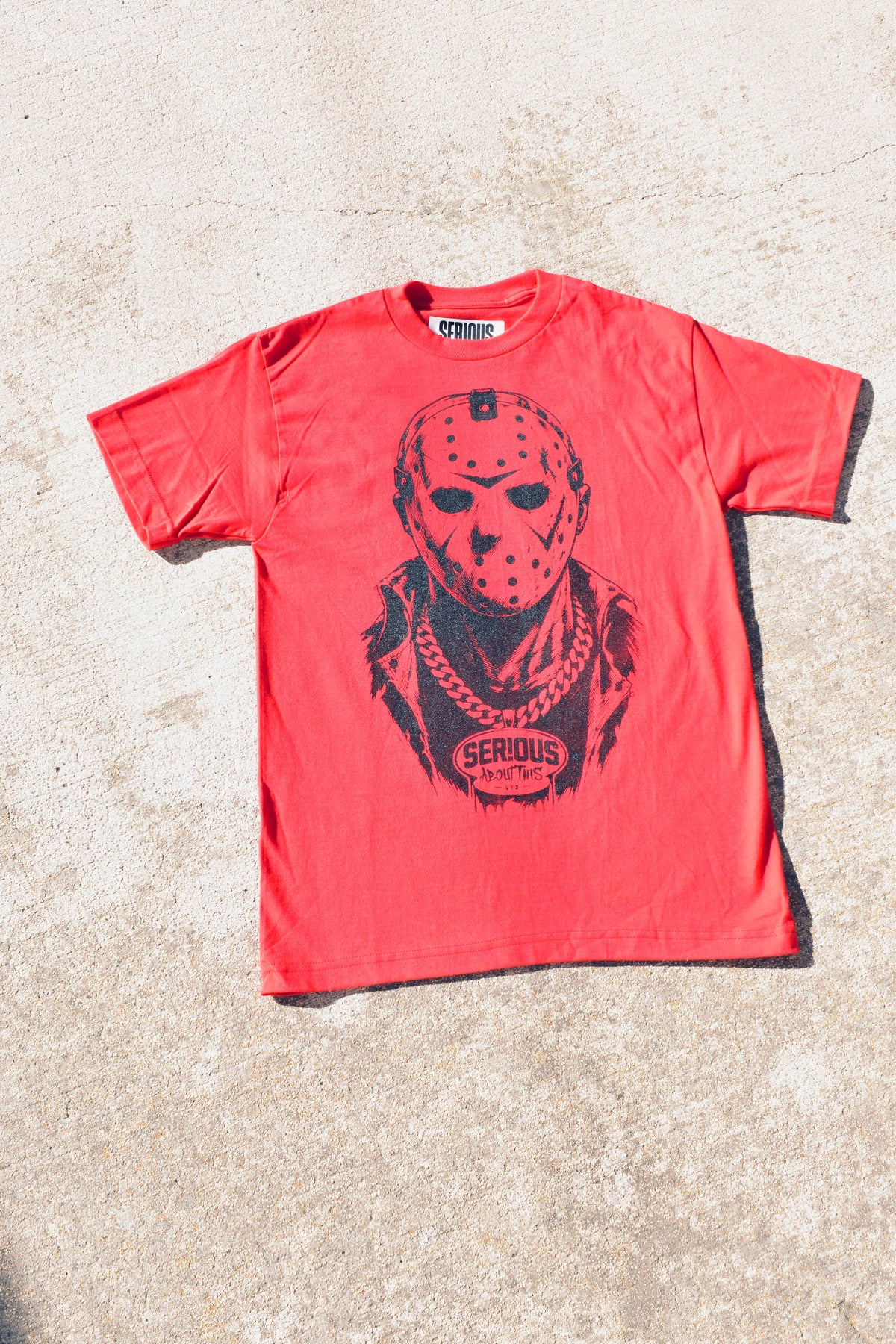 SERIOUS JASON - red t shirt