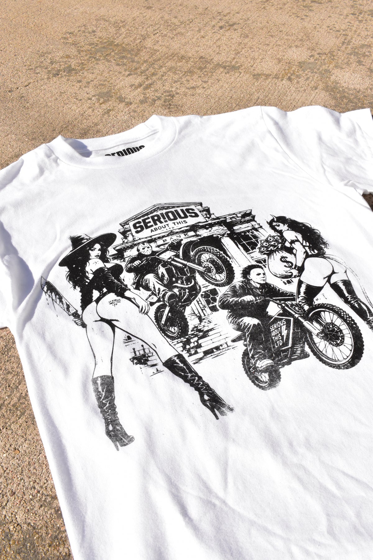 Boo at the bank - white t shirt