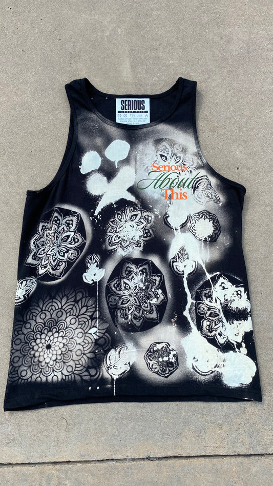 Art tanks (orange, green, blue)