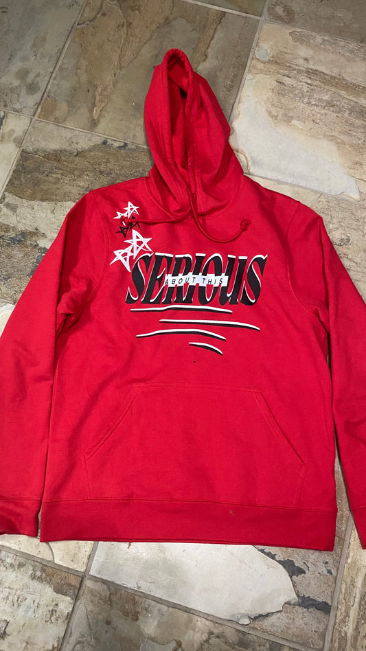 SERIOUS lightweight hoodie (red,white,black)